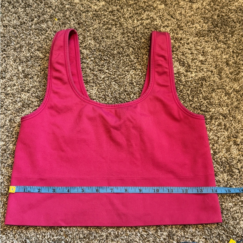 Athleta Fuchsia Ribbed Top - Picture 2 of 3
